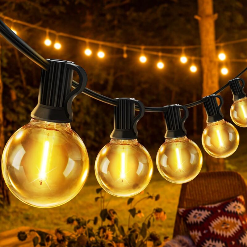 foto del prodotto luci a catena per esterni 15m g40 50ft 50 2 led luci a catena per giardino lampadine per esterni ip44 collegabili luci a catena impermeabili per