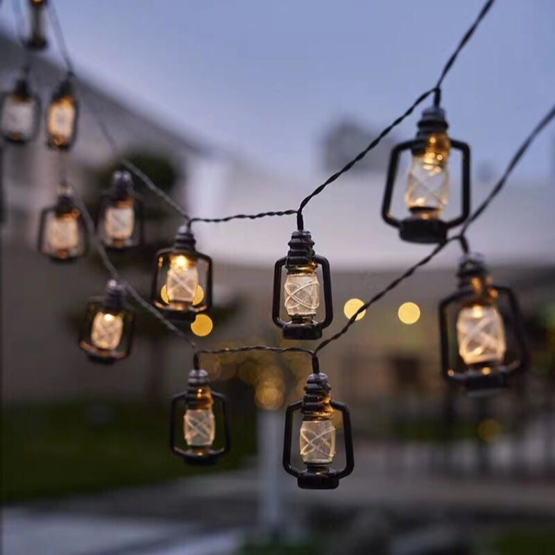 foto del prodotto luci a catena retr con bottiglie di cherosene, luci a catena per interni e da giardino, luci a catena a led solari, 5 m, bianco caldo, 20 led,