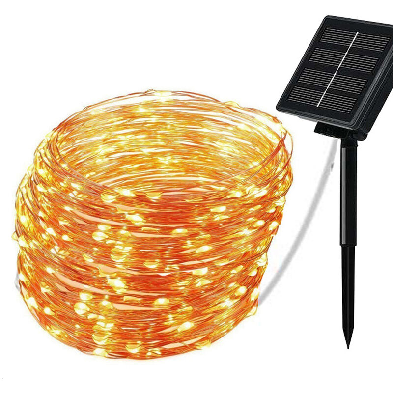 foto del prodotto luci a corda solare lampada ad energia solare illuminazione decorativa impermeabile per feste di matrimonio in giardino, natale