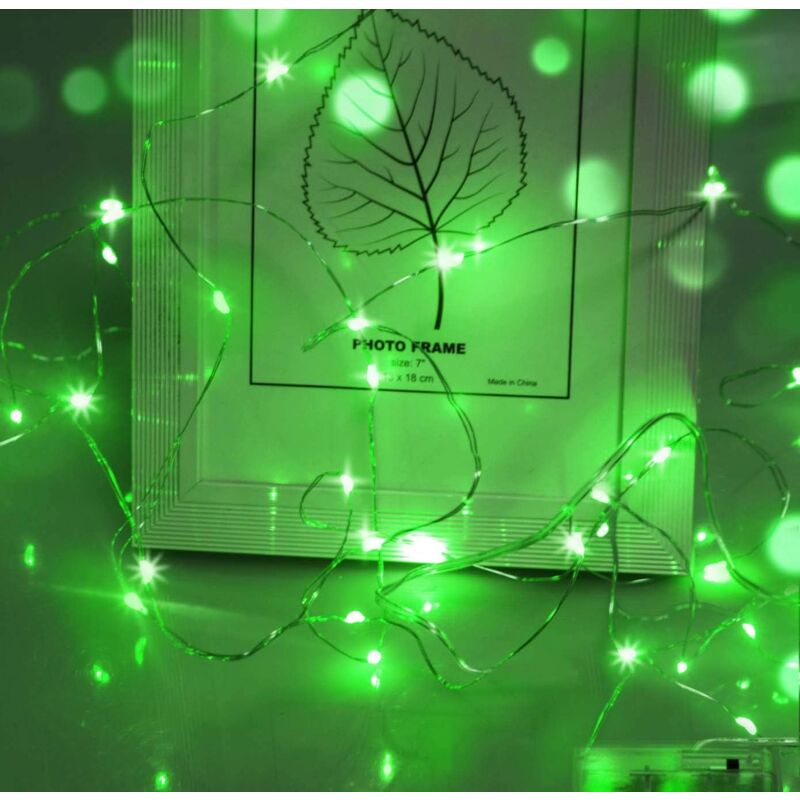 foto del prodotto luci a led, 1 m 10 micro luci a led, decorazione natalizia, batteria a bottone cr2032, per feste, giardino, natale, halloween, decorazione per