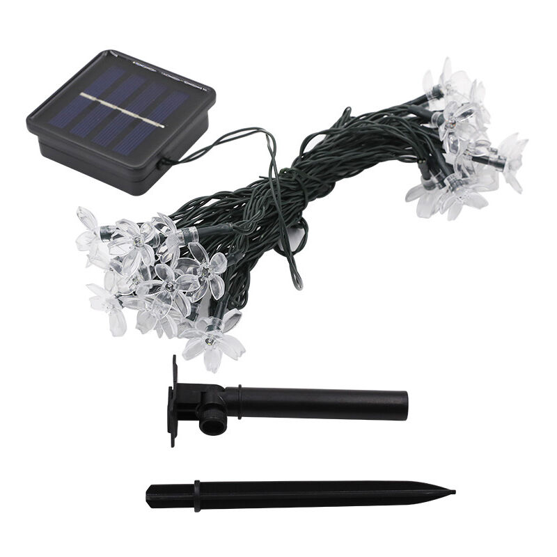 foto del prodotto luci a led a forma di fiore da 5 m 20 luci usb bianche decorazione per camera da letto, patio, soggiorno halloween, natale