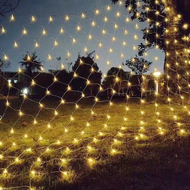 foto del prodotto luci a rete a 672 led, 6 m x 4 m, 8 modalit , impermeabili, a risparmio energetico, dimmerabili, adatte per camera da letto, natale, matrimonio,
