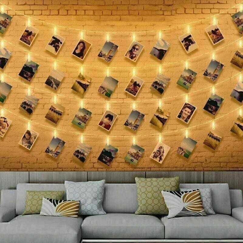 foto del prodotto luci a stringa per foto 6 m, 40 led, luci a stringa per interni, per camera da letto, a batteria parete fotografica parete fotografica per