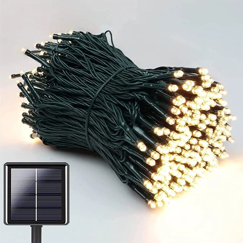 foto del prodotto luci a stringa solare da esterno, 22m 200 led luci a stringa solare da esterno impermeabili, 8 modalit luci a stringa solare bianco caldo per