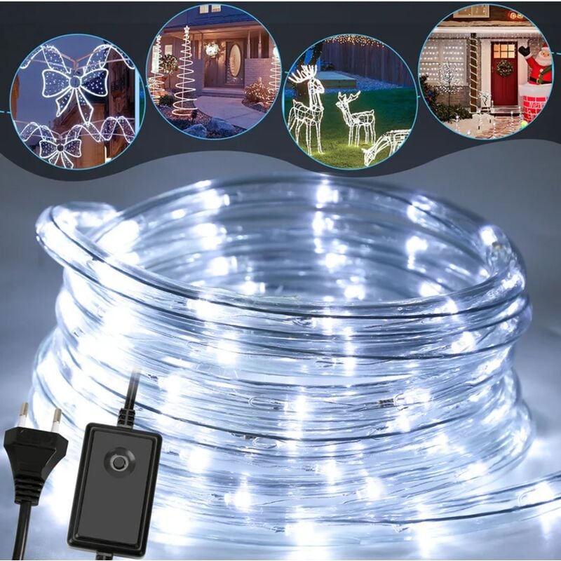 foto del prodotto luci a tubo led da 15 m luci per feste interne bianco freddo illuminazione decorativa per esterni