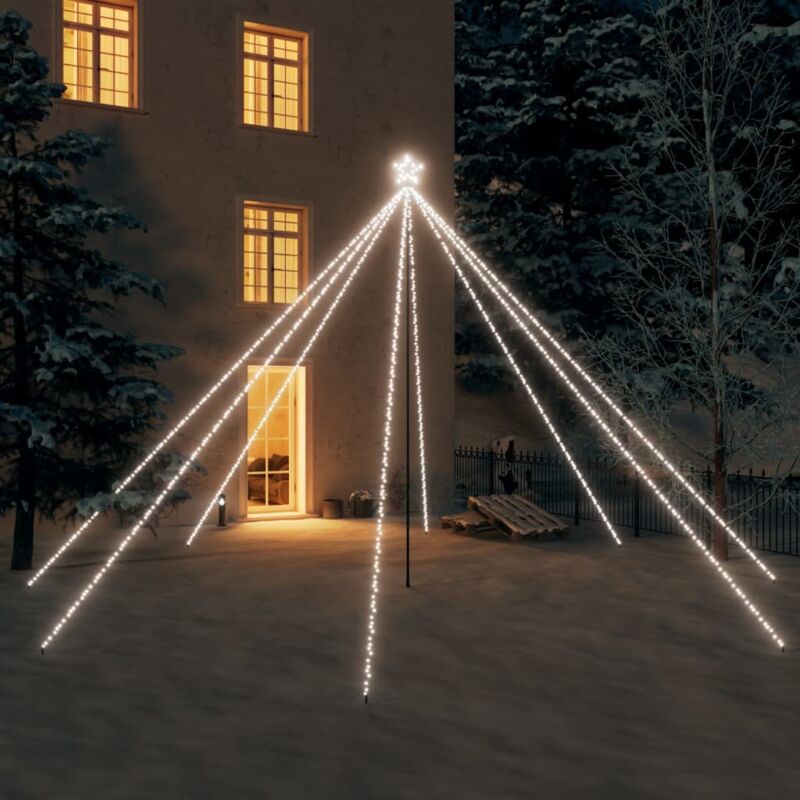 foto del prodotto luci albero di natale interni esterni 800 led bianco freddo 5 m vidaxl