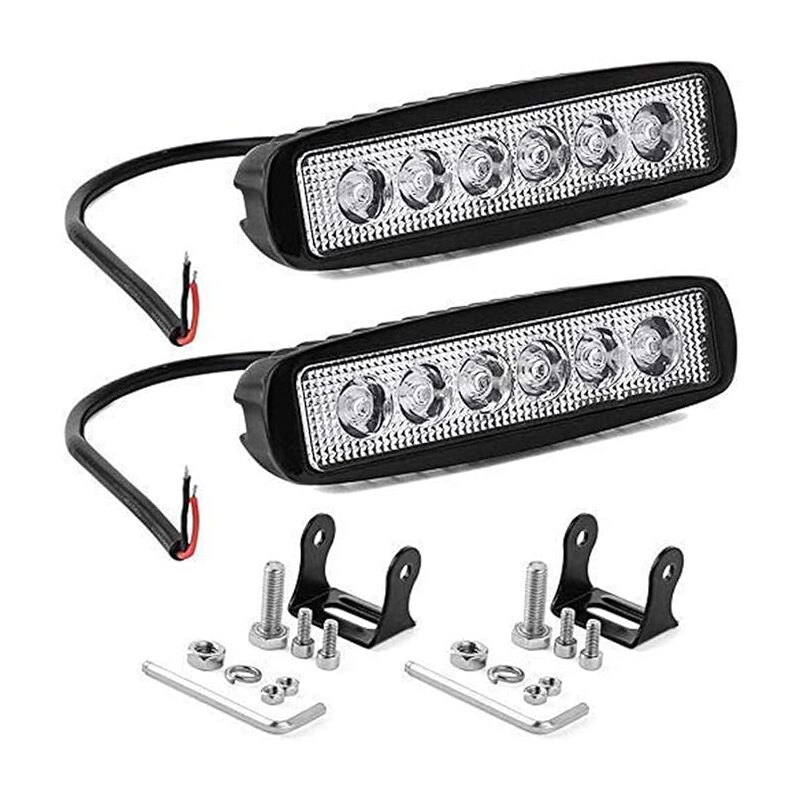 foto del prodotto luci da lavoro a led da 15 cm, 6 , 18 w, faretto a led, 12 v, 24 v, impermeabile ip67, faretto a barra led, fendinebbia a led per 4x4, auto, camion,