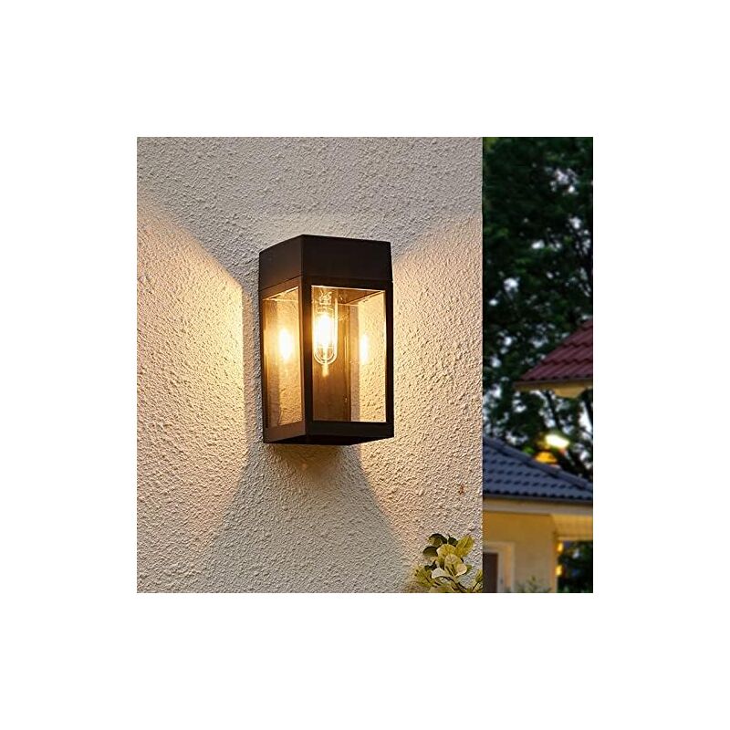foto del prodotto luci da parete solari per giardino, cancello, patio e portico nero classico confezione da 2 