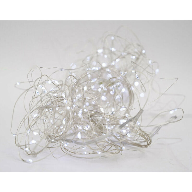 foto del prodotto luci di natale 100 microled 30m luce bianco freddo da interno
