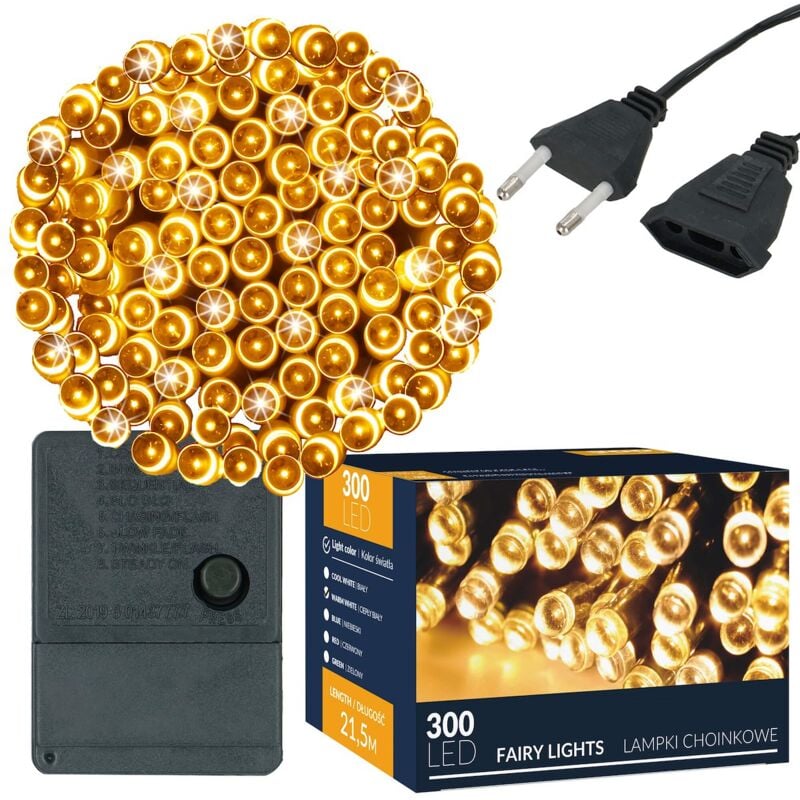 foto del prodotto luci di natale 300 led 22m est/int per albero bianco caldo natalizio