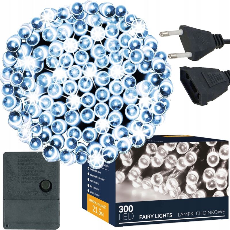 foto del prodotto luci di natale 300 led 22m est int per l albero freddo bianco natalizio