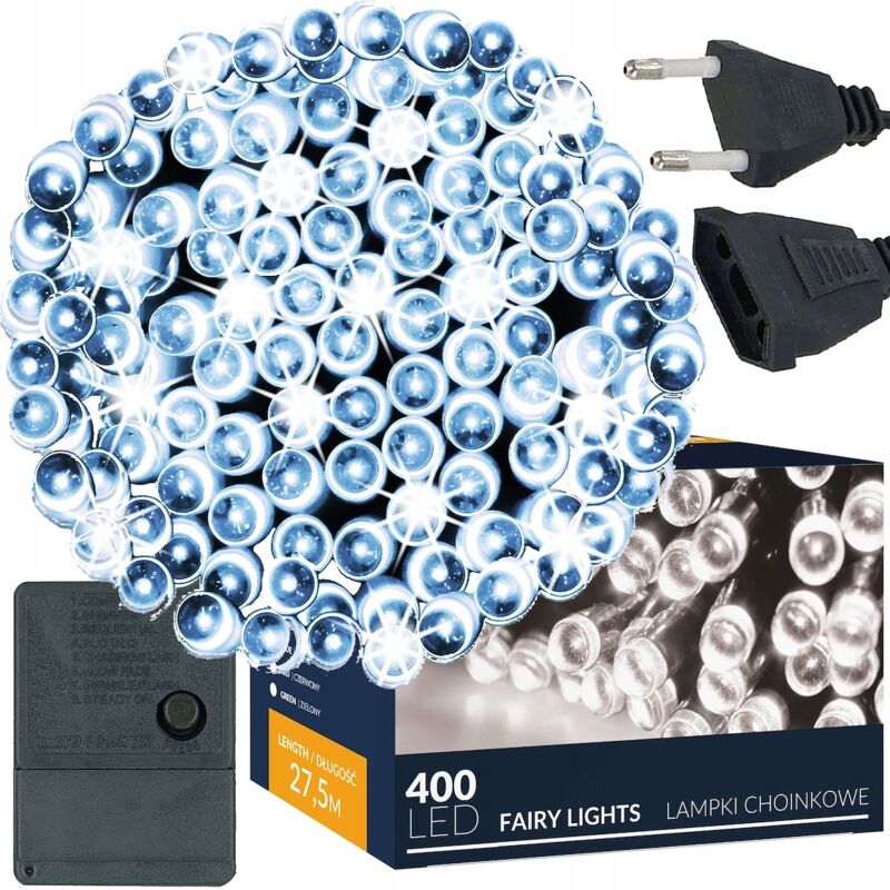foto del prodotto luci di natale 400 led 28m est int per albero freddo bianco natalizio