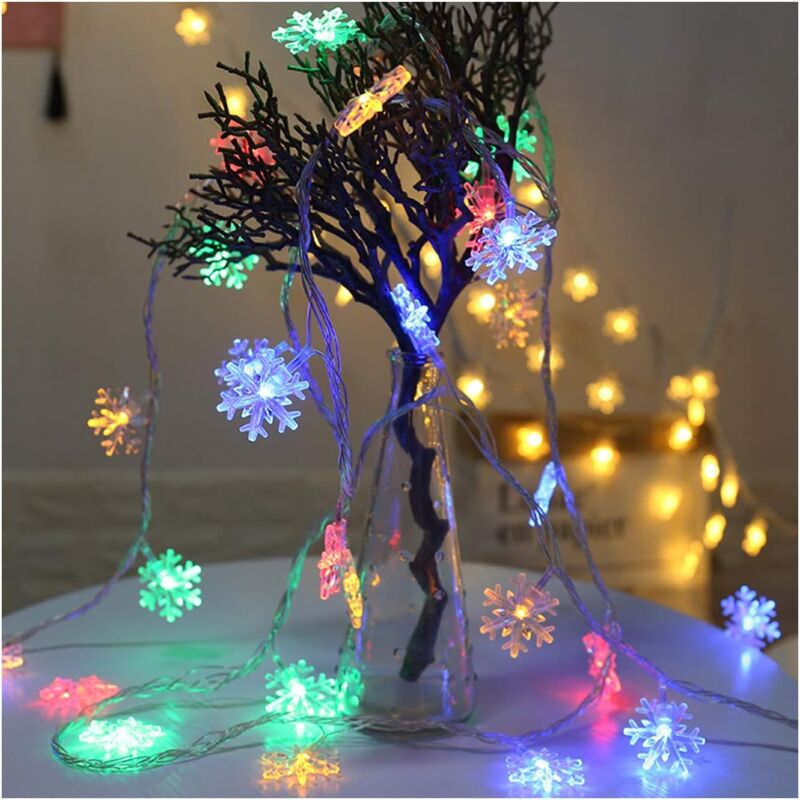 foto del prodotto luci di natale a batteria da 10 m, a led, per natale, giardino, patio, camera da letto, feste, interni ed esterni.