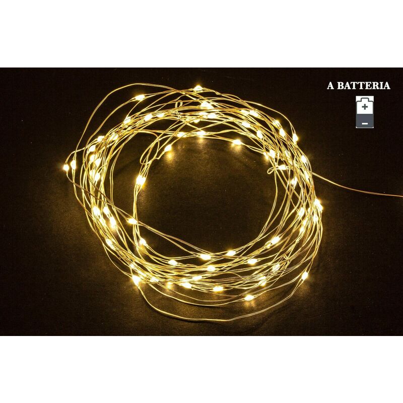 foto del prodotto luci di natale a batterie 80 micro led catena microled luce calda 8 mt bizzotto