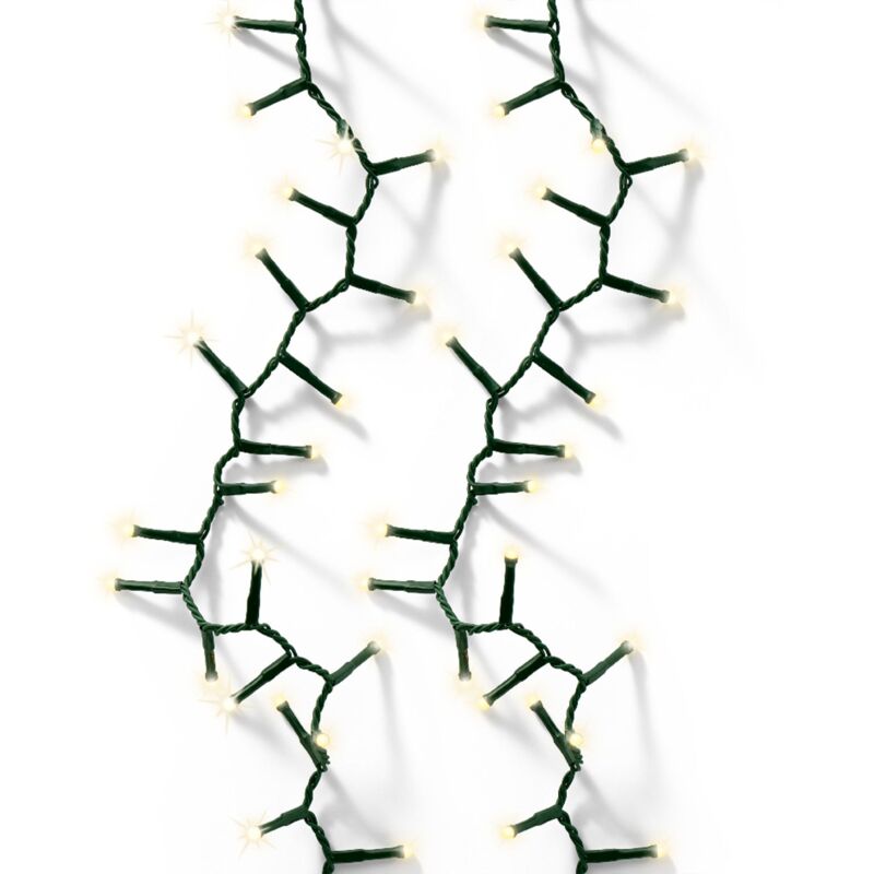 foto del prodotto luci di natale a catena con led da 5 mm da esterno con 8 funzioni, da 1000 led cavo trasparente luce bianca