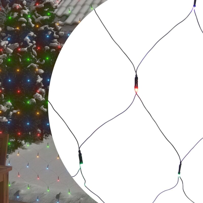 foto del prodotto luci di natale a rete colorate 3x3m 306 led interni esterni vidaxl