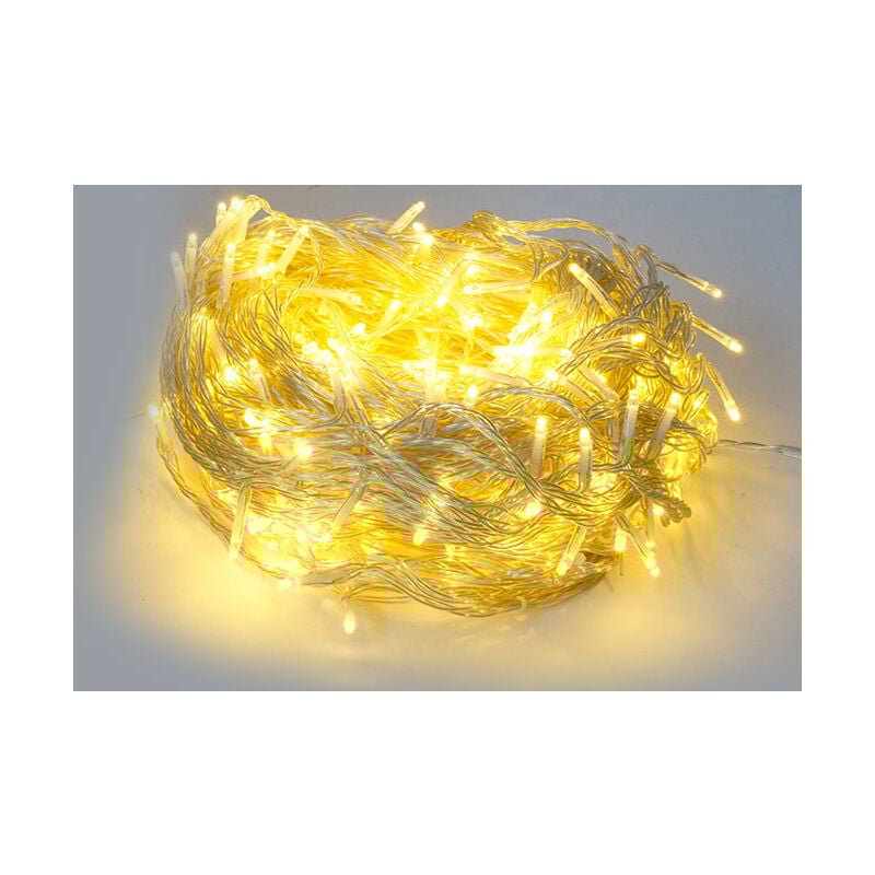 foto del prodotto luci di natale cascata effetto pioggia 360 led 200x200 cm luce calda cavo 3m trasparente