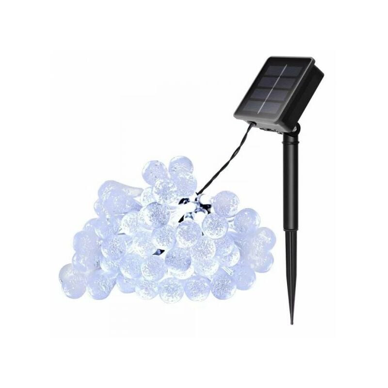 foto del prodotto luci di natale catena 60 led tubo ad energia solare 11 mt luce bianca qp11m60