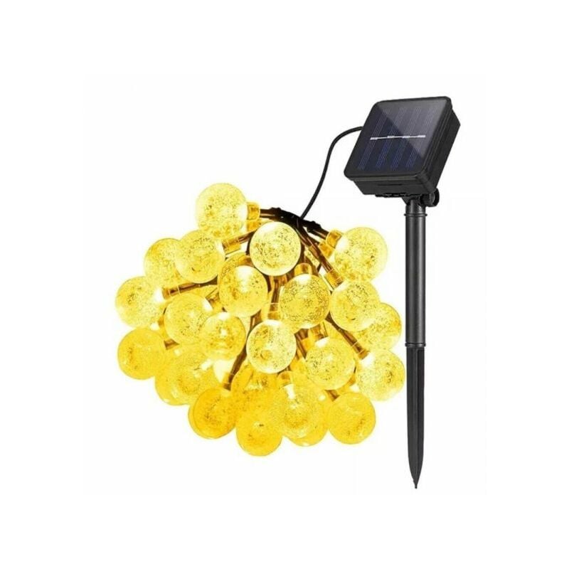 foto del prodotto luci di natale catena 60 led tubo ad energia solare 11 mt luce calda qp11m60