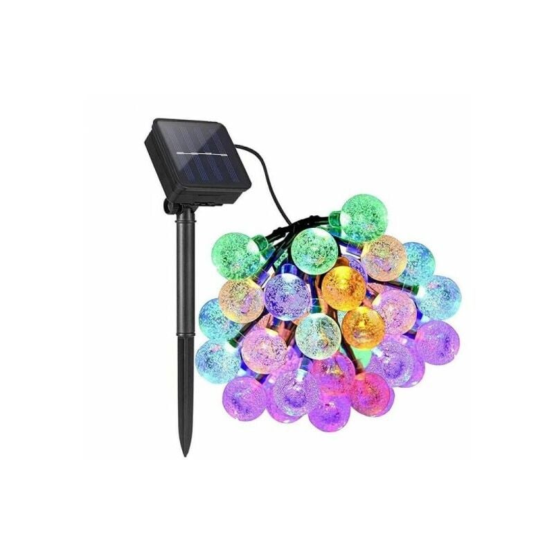 foto del prodotto luci di natale catena 60 led tubo ad energia solare 11 mt multicolore qp11m60