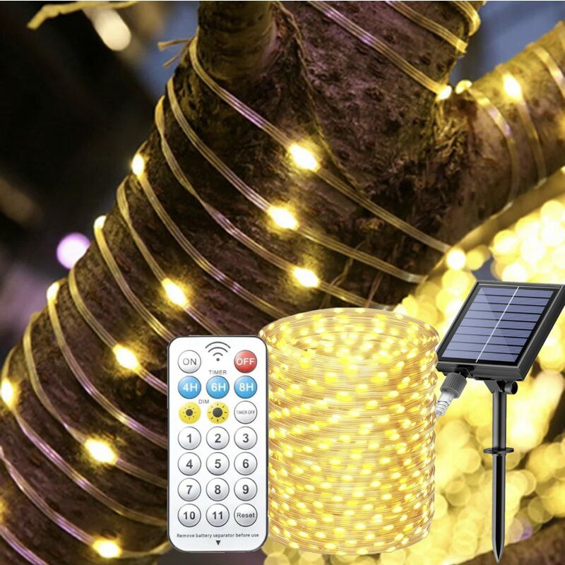 foto del prodotto luci di natale catena da esterno 30 mt di 300 micro led a ricarica solare e usb luce calda