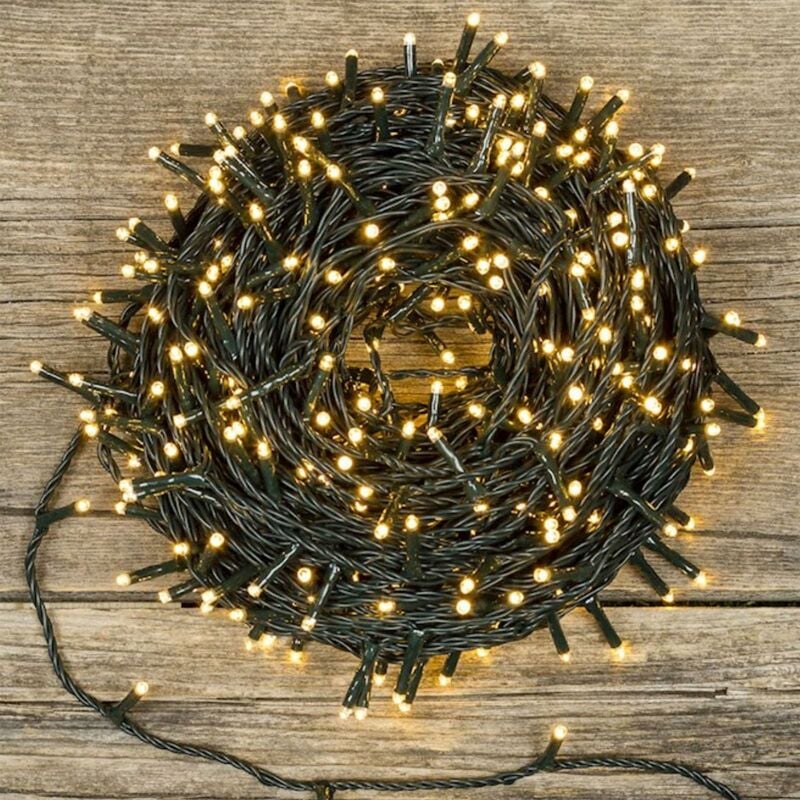 foto del prodotto luci di natale catena tl con led 5 mm luce calda da esterno a batteria 300 led 12 m