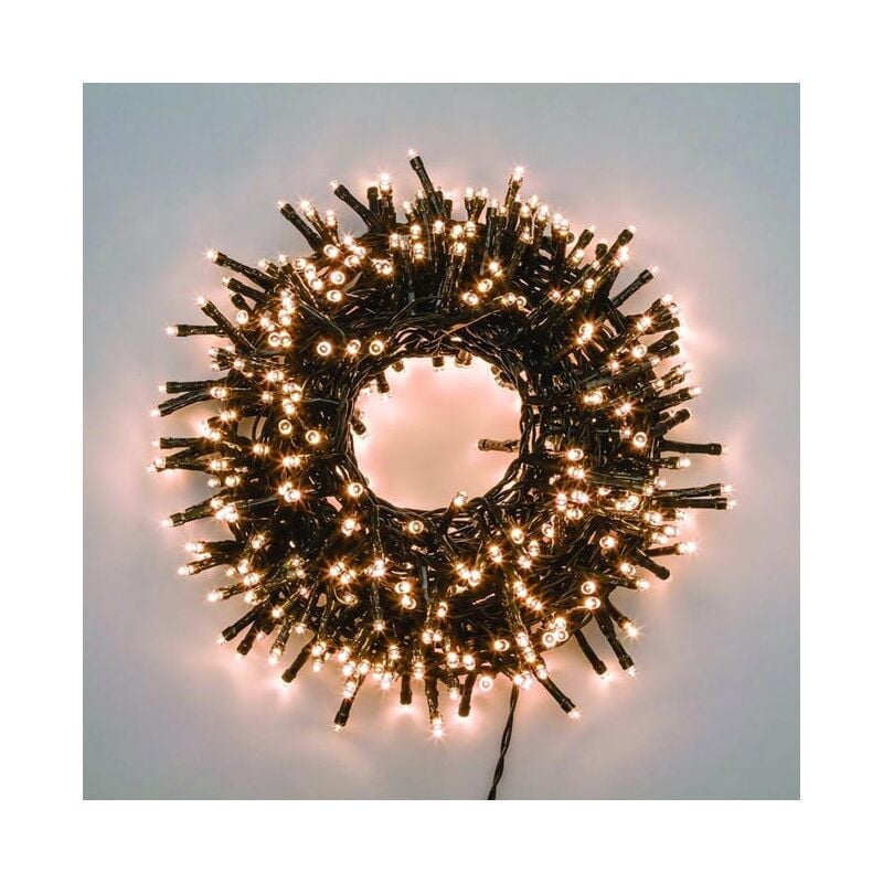 foto del prodotto luci di natale catena tle con led 5 mm da esterno con trasformatore 300 led 12.5 m bianco caldo