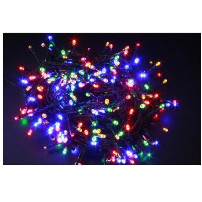 foto del prodotto luci di natale con 360 led multicolor 14,4mt cavo scuro 3mt e trasformatore per interno e esterno con giochi luce