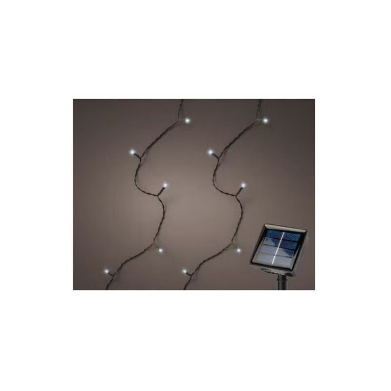 foto del prodotto luci di natale con pannello solare 100 led luce bianco freddo