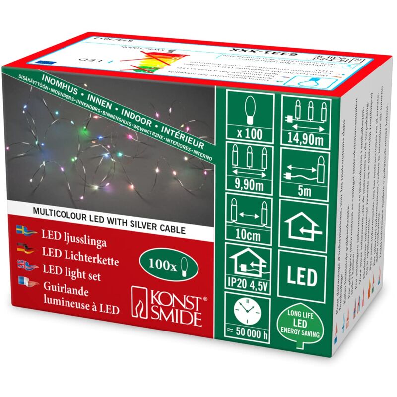 foto del prodotto luci di natale filo nudo per interni catena di luci a filo spilato uso interno ip20 100 rgb diodi cambia colore lento trasformatore interno