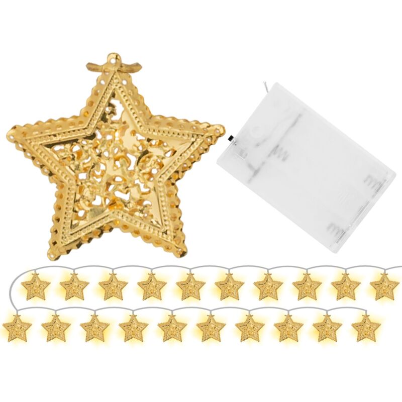 foto del prodotto luci di natale ghirlanda led stelline oro