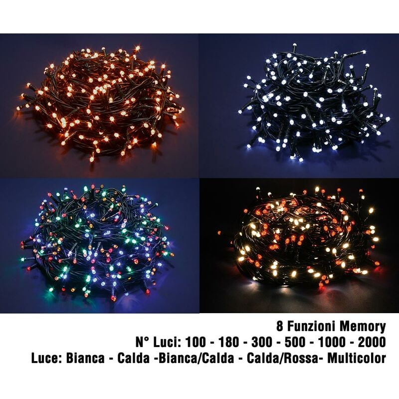 foto del prodotto luci di natale led a luce calda fredda bianca da esterno interno addobbi albero temperatura di colore luce oro numero led 2000
