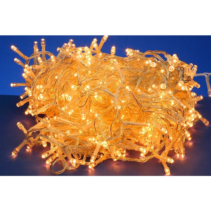 foto del prodotto luci di natale led filo trasparente luce calda fredda da esterno interno albero temperatura di colore luce oro numero led 500