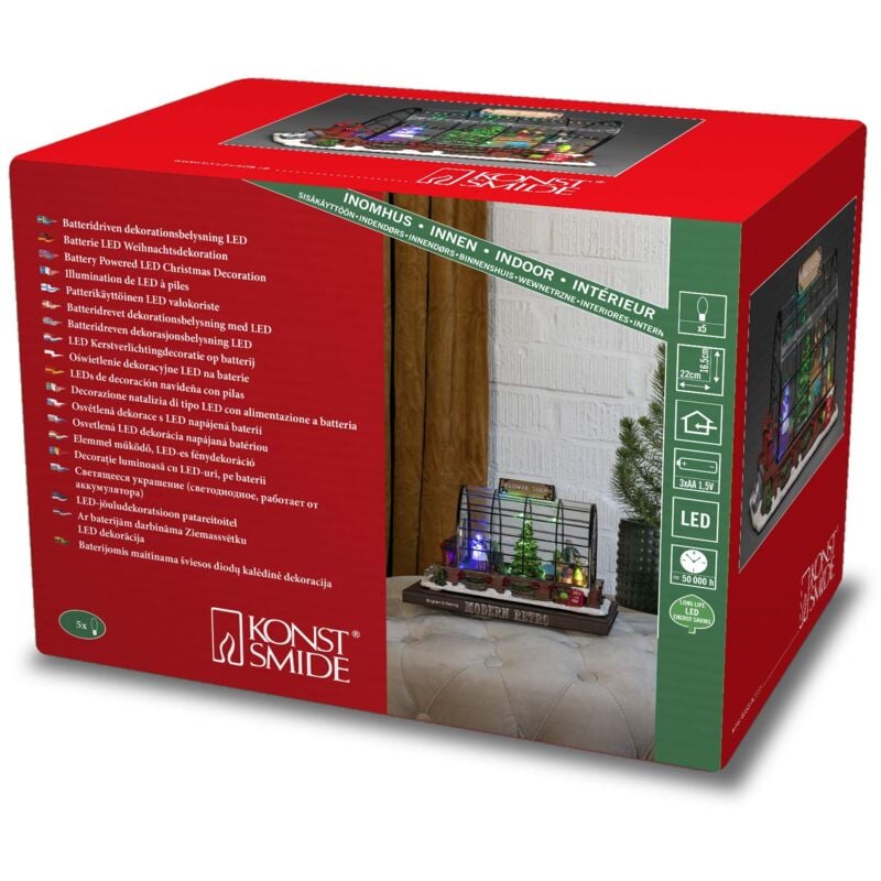 foto del prodotto luci di natale negozio di fiori di natale decorazione di natale funzionamento a batteria 3xaaa escl. scena di natale diodi multicolori, 4206 000