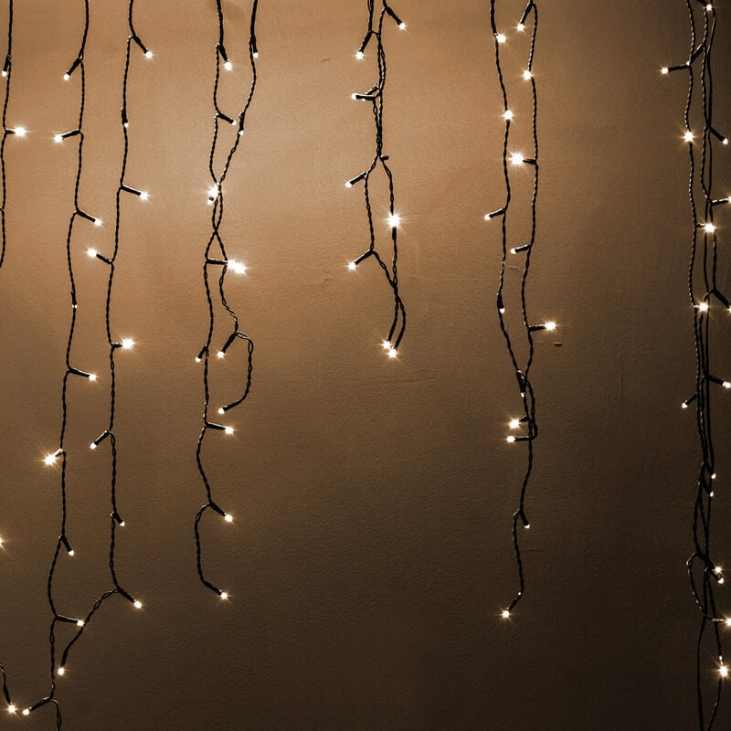 foto del prodotto luci di natale tenda 200 led plastica bianco caldo cm 450