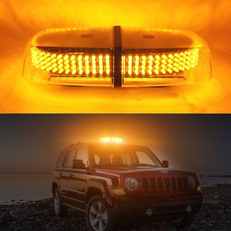 foto del prodotto luci di penetrazione stroboscopiche a led arancioni 240 led lampeggiante magnetico con 7 modalit di flash utilizzo per l illuminazione esterna