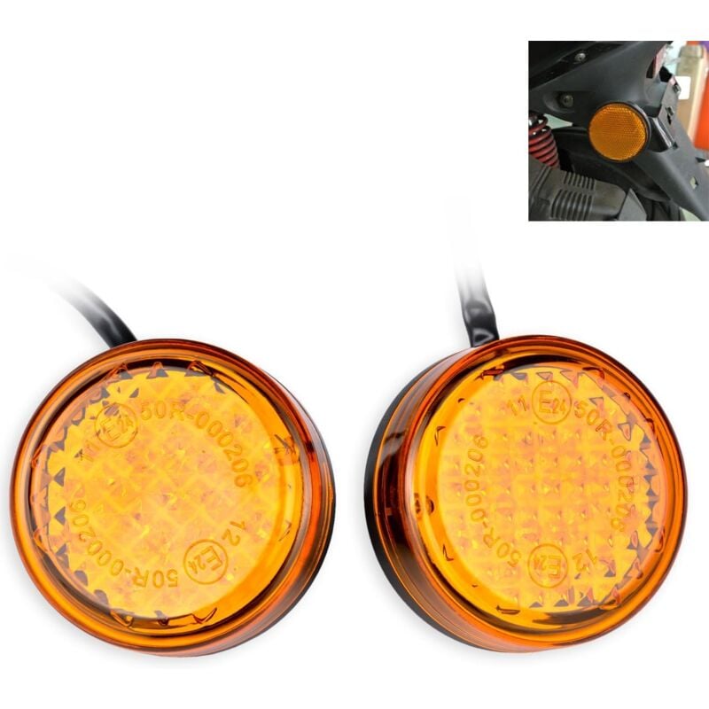 foto del prodotto luci di posizione laterali rotonde a led ambra impermeabili da 24 pollici per camion, rimorchi, camper, motociclette