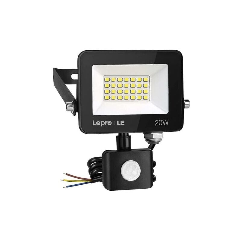 foto del prodotto luci di sicurezza da 20 w con sensore di movimento per esterni, 1700 lumen, luce pir, ip65, impermeabile, con sensore di movimento, luce di