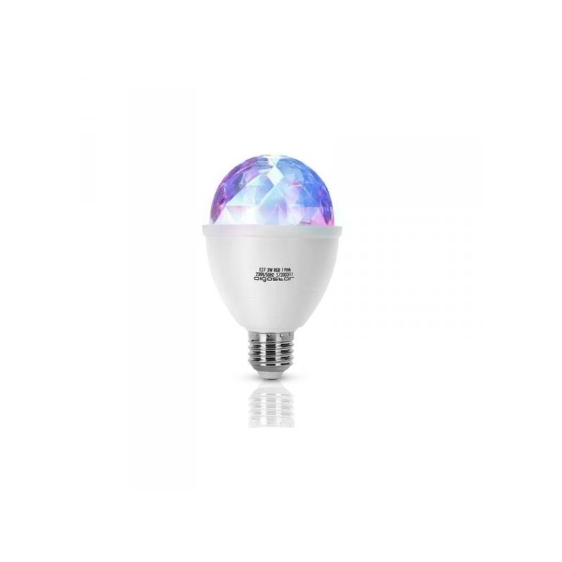 foto del prodotto luci discoteca led lampada rgb led rotante a 360 e27 3w effetto stroboscopica