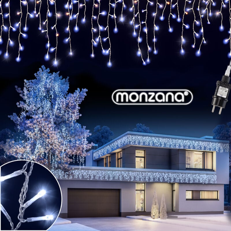 foto del prodotto luci led decorative catena luminosa led cascata luminosa interno sterno stringa 400 leds cool white en 