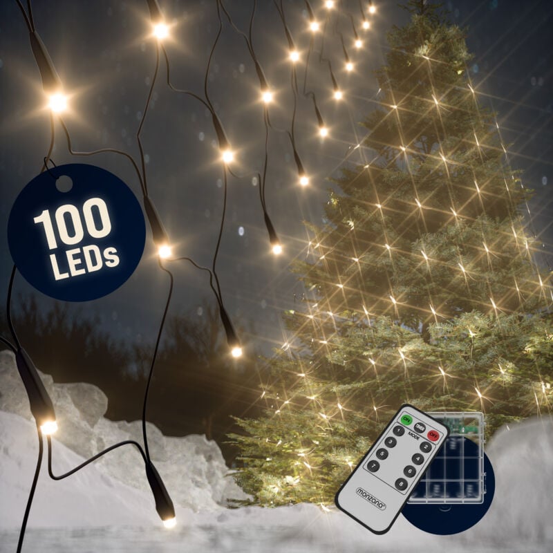 foto del prodotto luci led decorative catena luminosa led cascata luminosa interno sterno stringa lichternetz 100 led wei de 