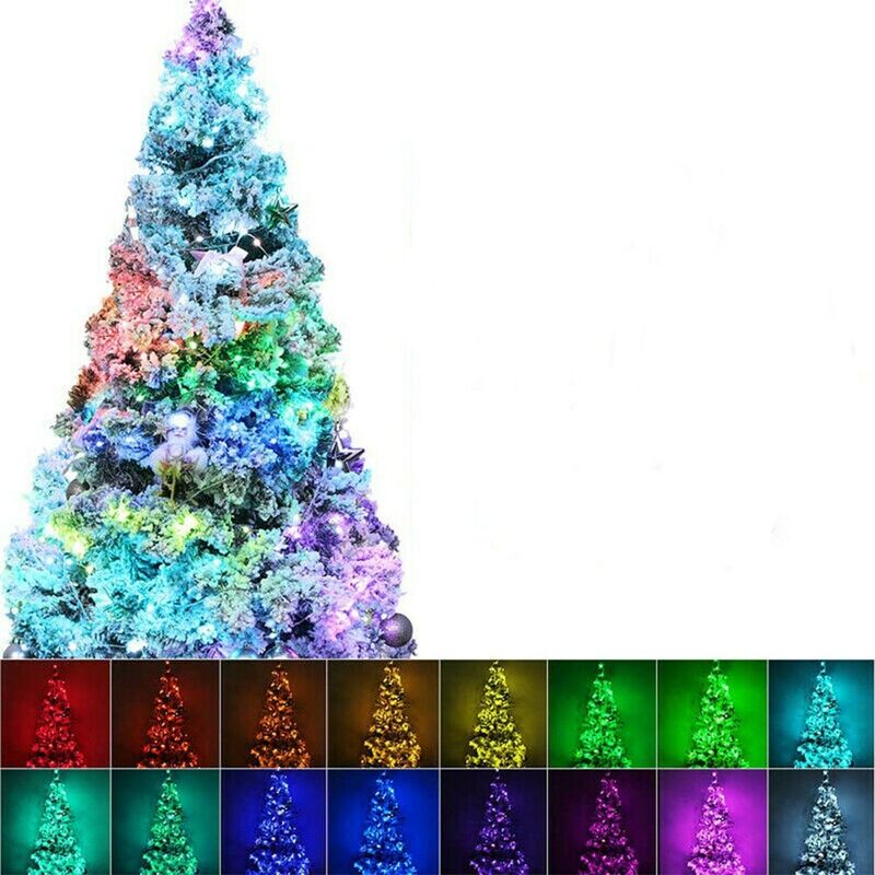foto del prodotto luci led per albero di natale esterno ip65 app smartphone musicale 20mt 200 lampadine luminarie rgb filo nudo comandi telefono