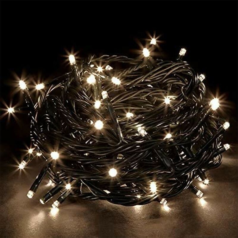 foto del prodotto luci led per albero di natale in bianco caldo giallo da esterno interno catena luminosa 300 decorazioni casa giardino