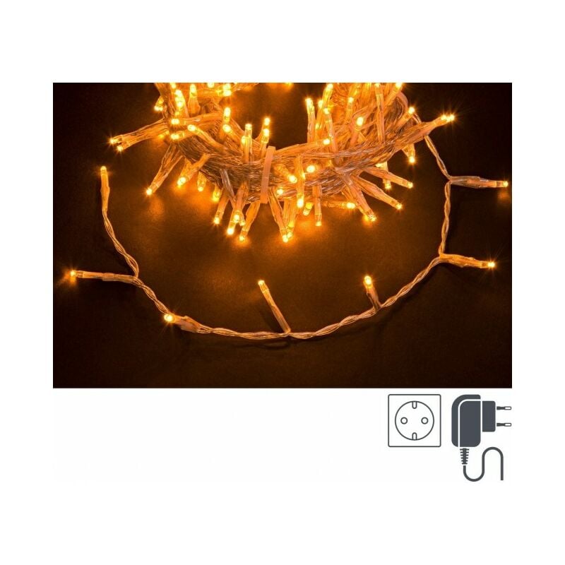 foto del prodotto luci natale 180 led colore caldo, filo trasparente 3mm, ip44 12 pezzi 