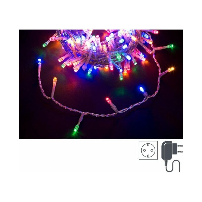 foto del prodotto luci natale 180 led multicolore, filo trasparente 5mm, ip44 12 pezzi 