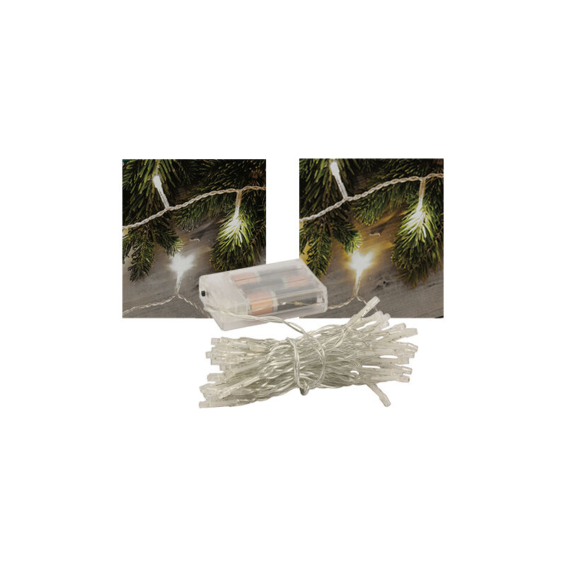 foto del prodotto luci natale 50 led x int.batteria bianco caldo