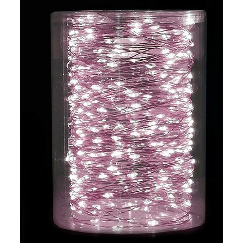 foto del prodotto luci natale per albero 500 micro led cavo rame decorazioni esterno rosa 37mt catena luminosa addobbi casa giardino terrazze