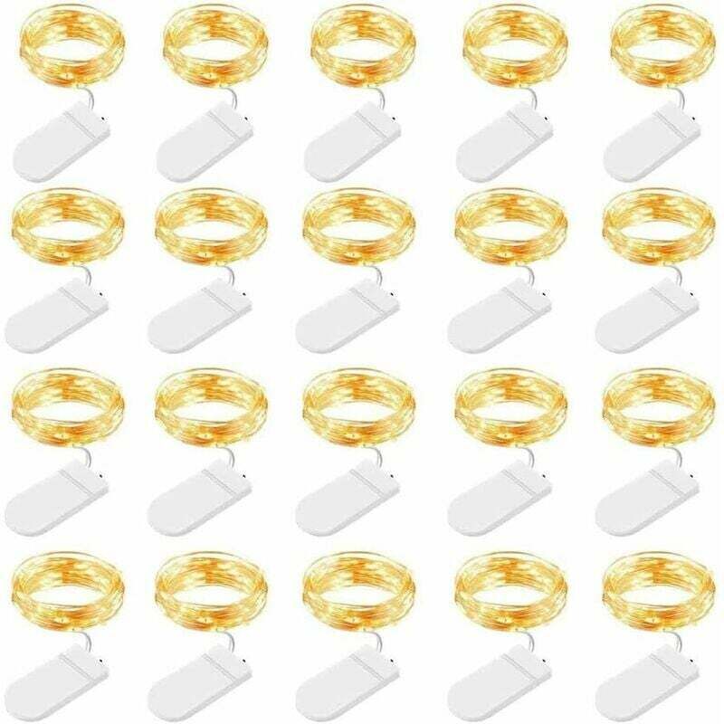 foto del prodotto luci natalizie a catena, 20 pezzi, 1 m, 10 led, filo di rame, lucine per camere da letto