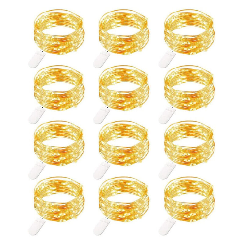 foto del prodotto luci natalizie a catena, luci a led a batteria, 20 pezzi, 1 m, 20 led, lucine in filo di rame