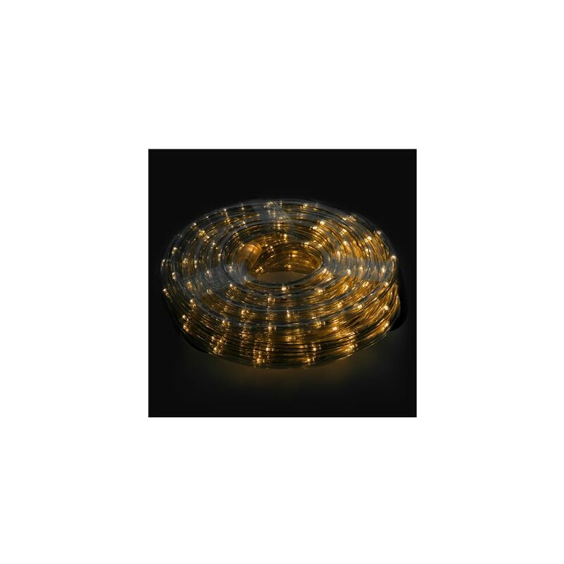 foto del prodotto luci natalizie tubo luminoso bianco caldo 240 led uso esterno interno ip44 rotolo da 10 metri